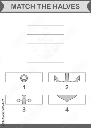 Match halves of Anchor. Worksheet for kids
