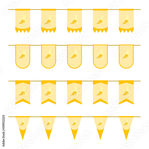 Set of colored Flags with Banana