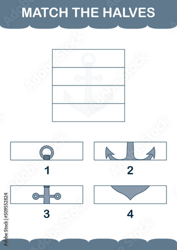 Match halves of Anchor. Worksheet for kids