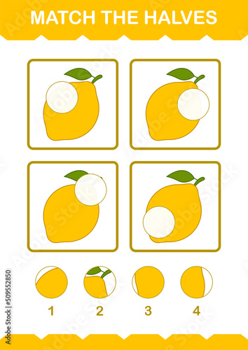 Match halves of Lemon. Worksheet for kids