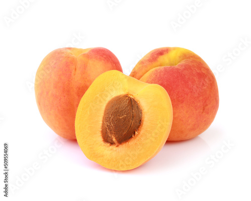 Apricots isolated on a white background with clipping path	