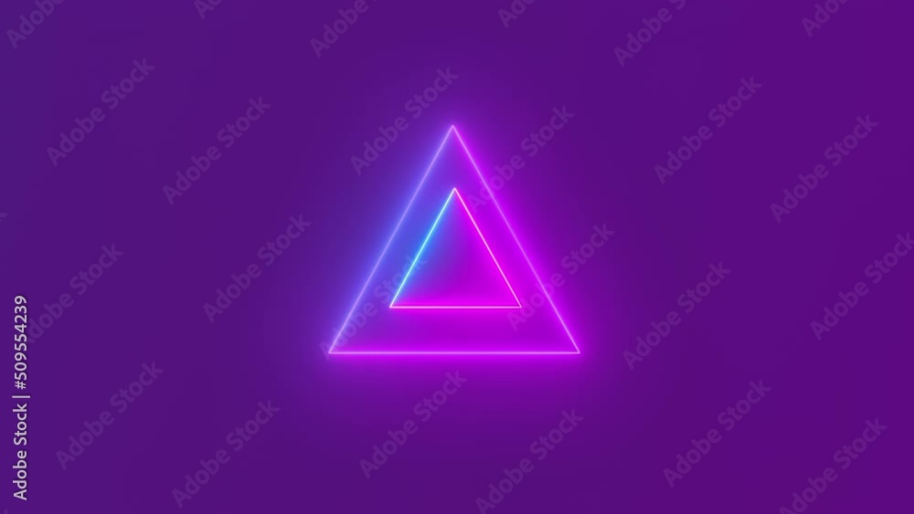 Beautiful neon triangles flying demonstrating a techno digital opener Beautiful neon triangles flying demonstrating a techno digital opener