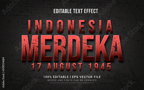 indonesia merdeka 3d style text effect