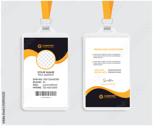 Modern and creative corporate company employee id card template