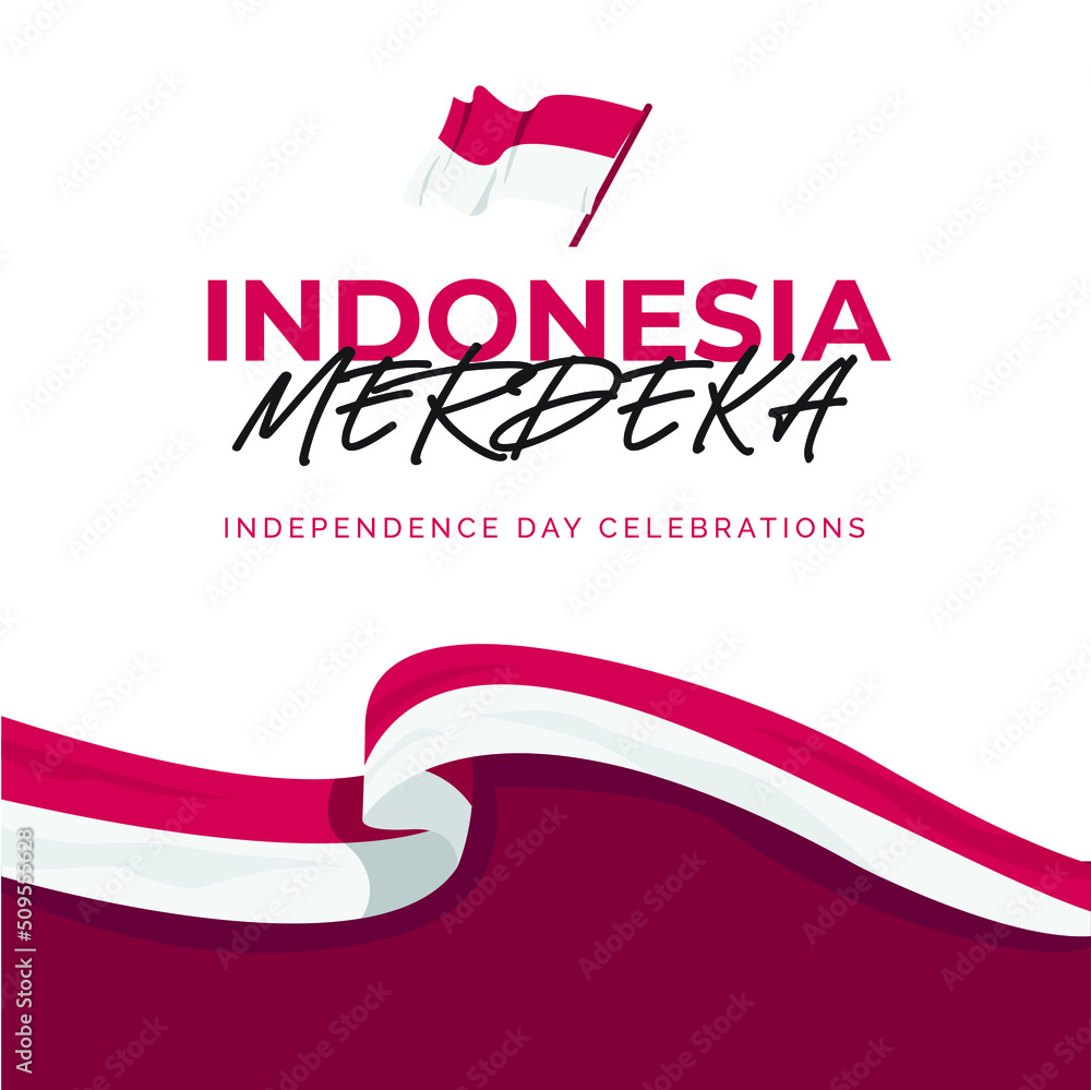 Indonesia waving flag independence day design template. 17 august Indonesia waving flag independence day design template. 17 august