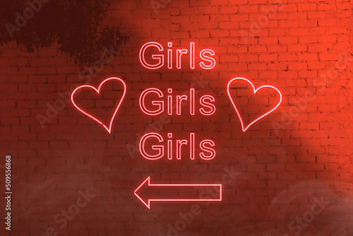 Fotografie Advertising sign for a bar in the red-light district