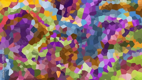 abstract colorful pixelate crystalized background. Aesthetic low poly background.