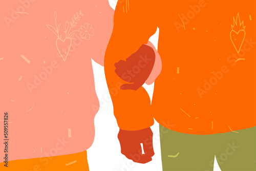Loving senior couple hands hold each other