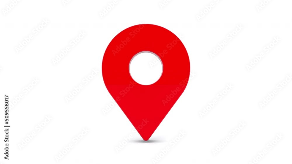 3D animation of Location map pin gps pointer marker
