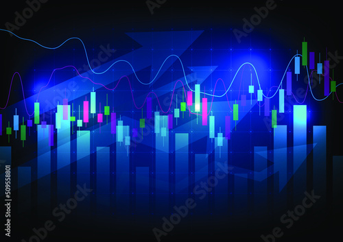
Stock market graph background or forex trading in graphic style, suitable for financial investment or business idea, economic outlook and art design