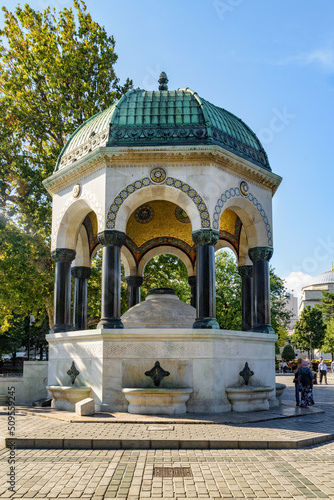 The German Fountain in Sultanahmet Square of Istanbul, Turkey