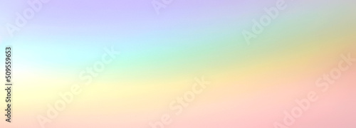 Pastel rainbow pride gradient background blank. Horizontal banner or wallpaper tamplate. Copy space, place for text, text area. Bright illustration. Space metaverse web 3 technology texture 