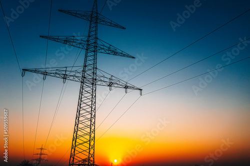 Sunset  power pole 