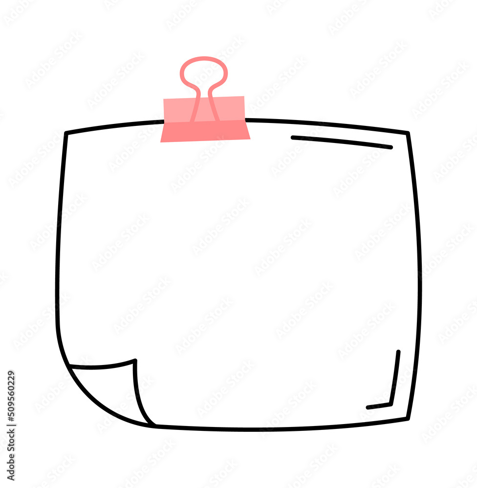 Paper sheet with a clip icon. Vector illustration Paper sheet with a clip icon. Vector illustration