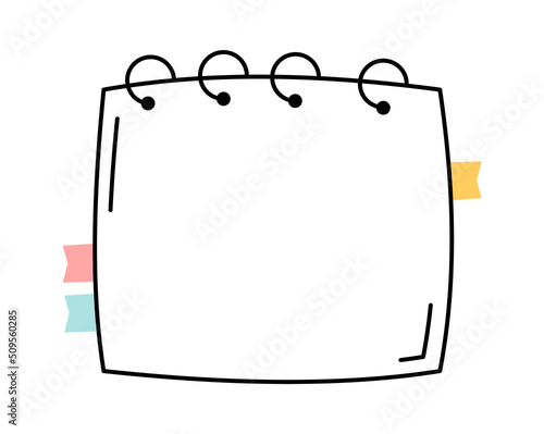 Paper notepad sheet with stickers icon. Vector illustration
