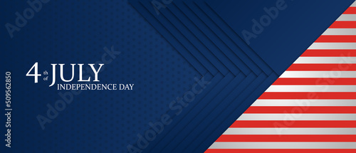 4th of July Happy Independence Day of United States of America with American Flag vector illustration background template
