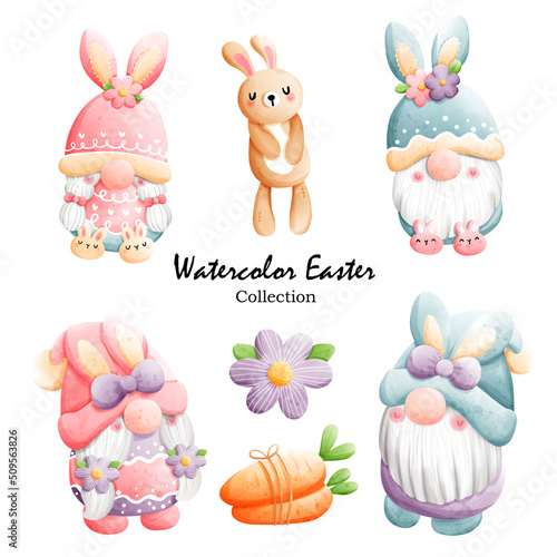 Watercolor Easter, Happy Easter. Happy Spring. Vector illustration
