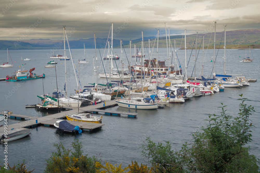 Tobermory Harbour on the Isle of Mull as seen from aros Park