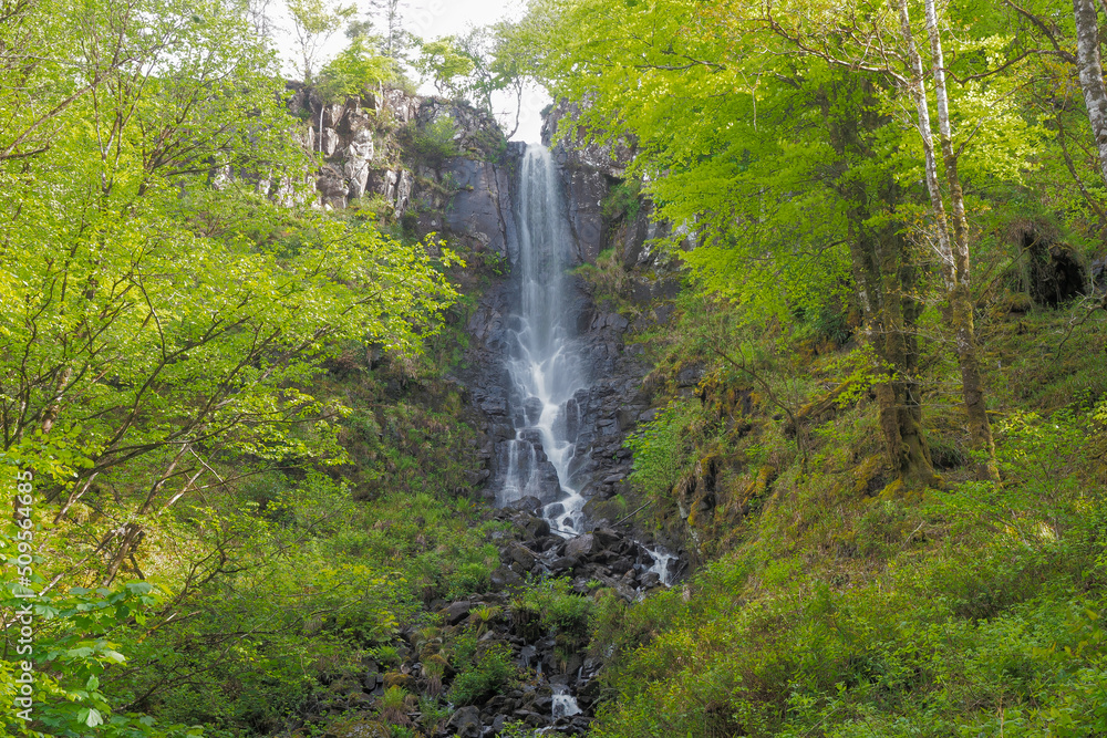 Aros Park waterfall at Tobermory on the isle of mull