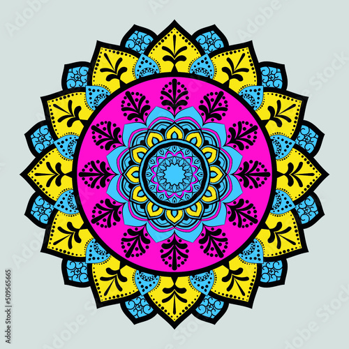 luxury mandala arabesque Vector indian mandala decoration round ornament circular pattern alpona photo
