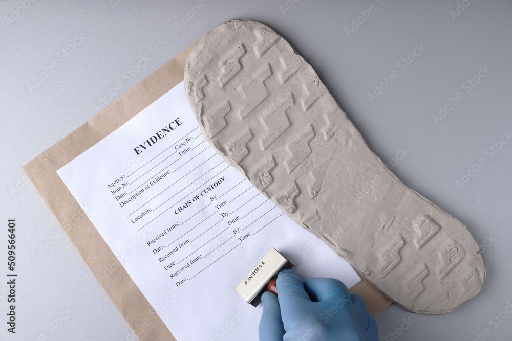 shoe footprint forensic evidence analysis of plaster cast in police