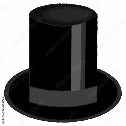 male black top hat illustration