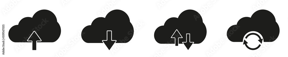 Cloud upload and download icons. Download download cloud arrow. Vector illustration eps10 Cloud upload and download icons. Download download cloud arrow. Vector illustration eps10