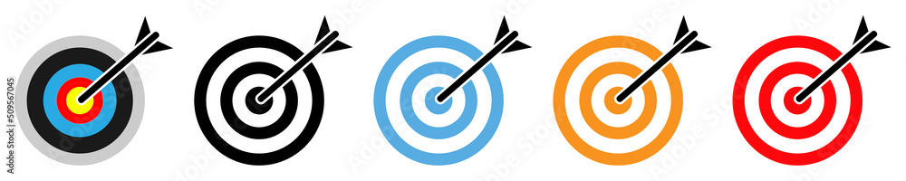 Target with arrow icon set. Target set of target business icons. eps10 Target with arrow icon set. Target set of target business icons. eps10