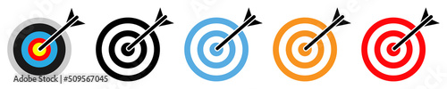 Target with arrow icon set. Target set of target business icons. eps10