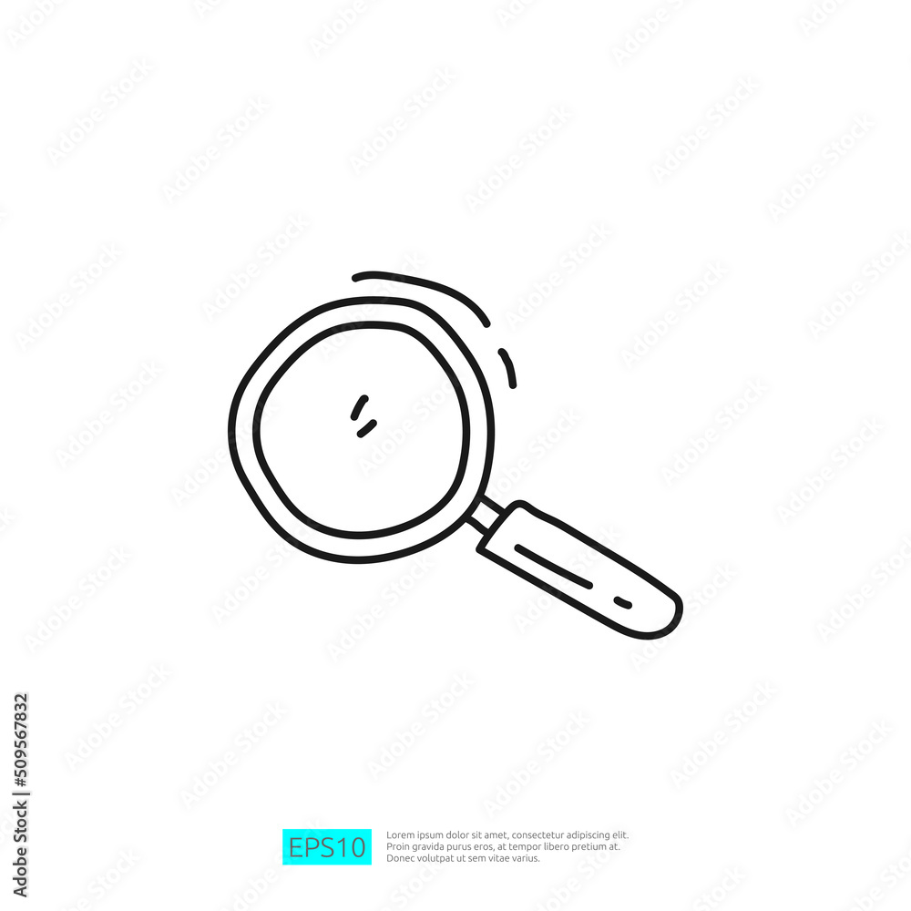 magnifier glass doodle line icon magnifier glass doodle line icon