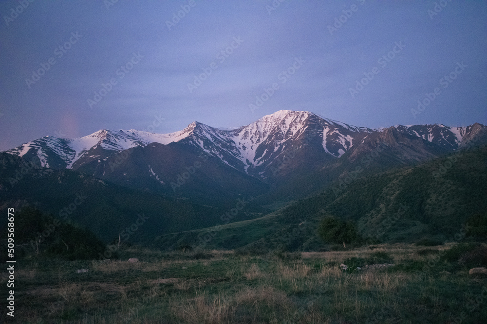 Sunrise in mountains