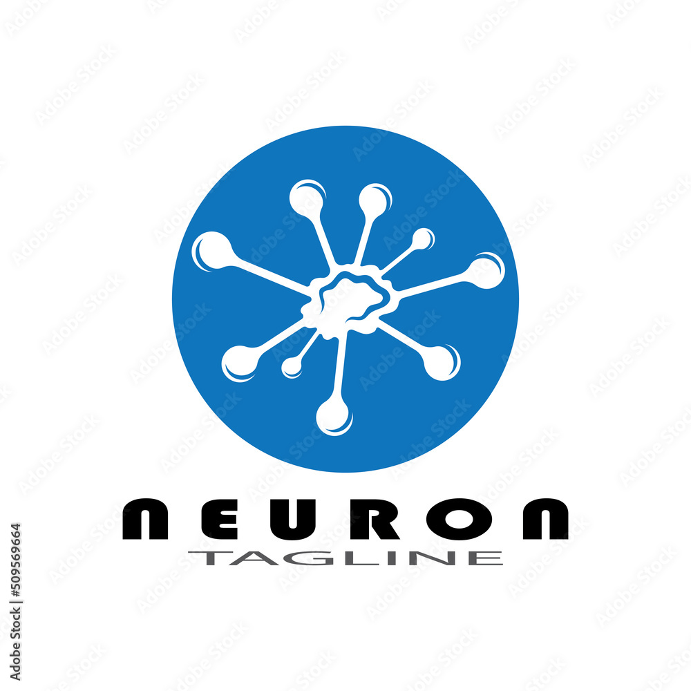 Neuron logo or nerve cell logo design illustration template icon with vector concept Neuron logo or nerve cell logo design illustration template icon with vector concept