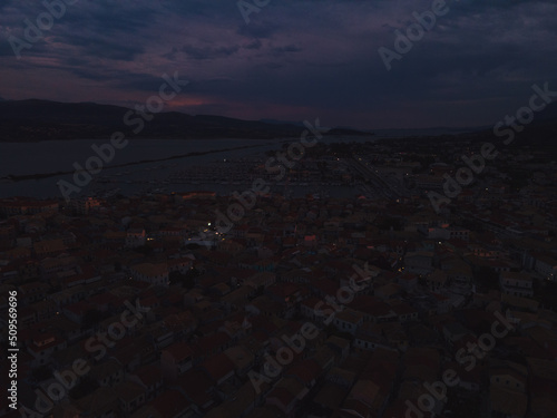 sunset above lefkada town