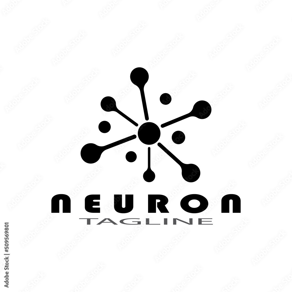 Neuron logo or nerve cell logo design illustration template icon with vector concept Neuron logo or nerve cell logo design illustration template icon with vector concept