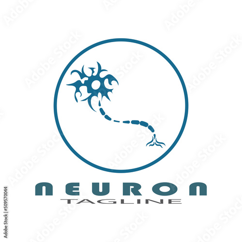 Neuron logo or nerve cell logo design illustration template icon with vector concept