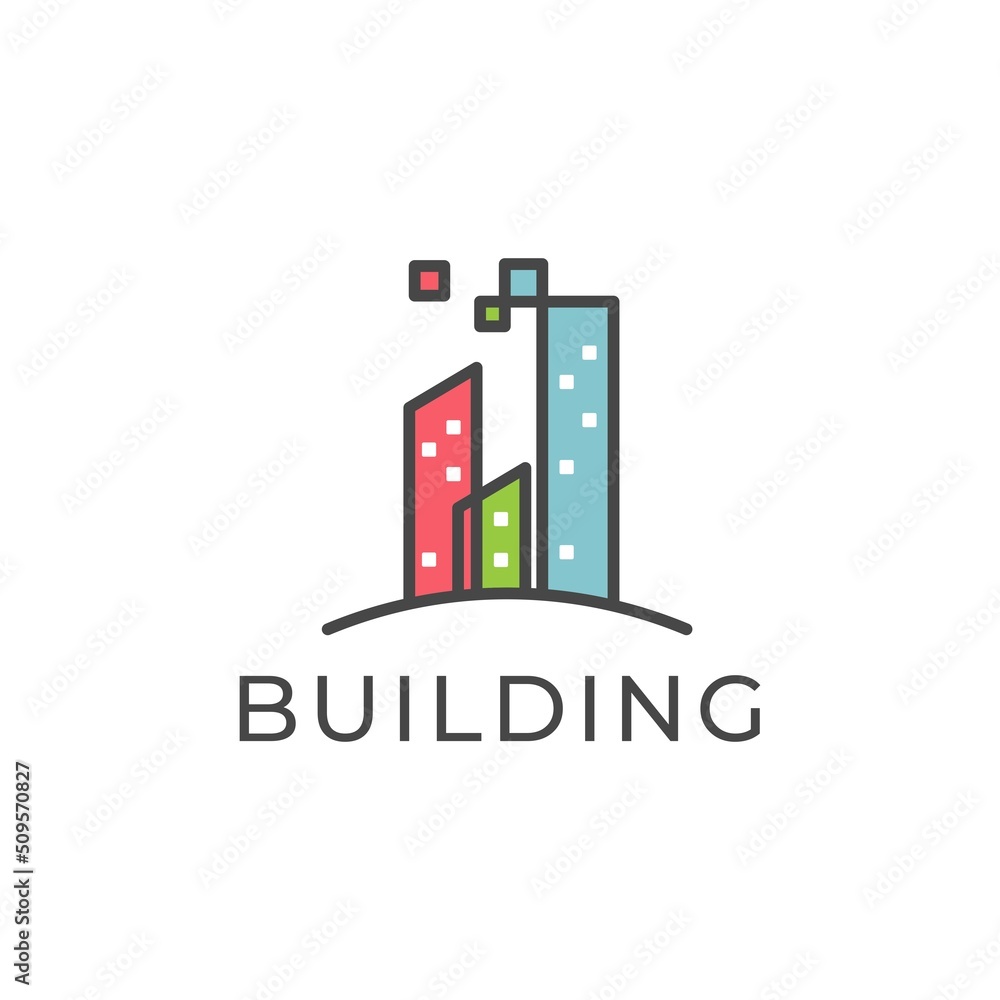 building construction logo, modern, unique, clean