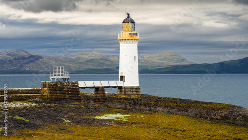 Rubha nan Gall lighthouse is located north of Tobermory on the Isle of Mull