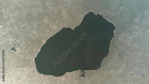 Frozen lake from above photo