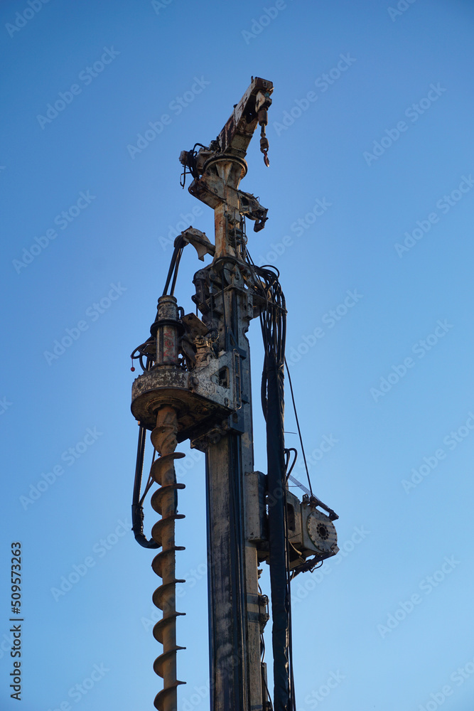 Construction site machinery - drill