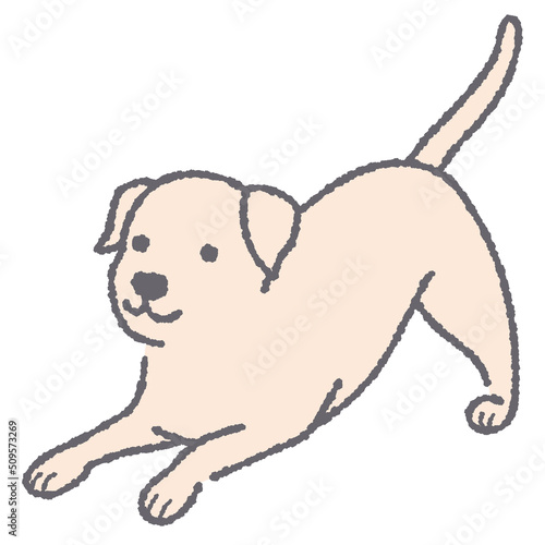 頭を低くしてお尻をあげる犬のイラスト