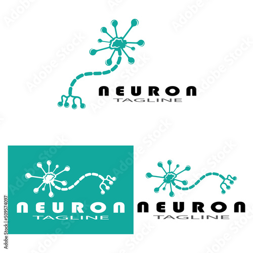 Neuron logo or nerve cell logo design illustration template icon with vector concept
