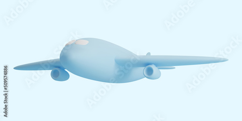 3d realistic airplane isolated on light background. Vector illustration