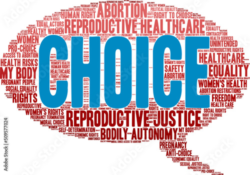 Choice Word Cloud on a white background. 