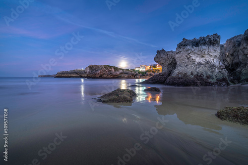 Long night exposure on the coast of Llanes, Asturias, Spain. 