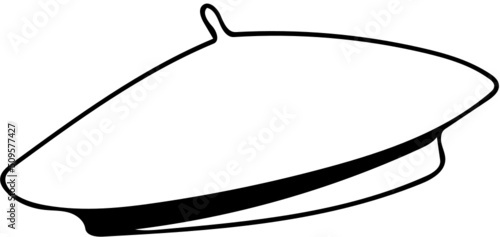 French cap beret linear vector