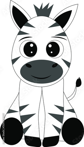 cute zebra vector illustration character
