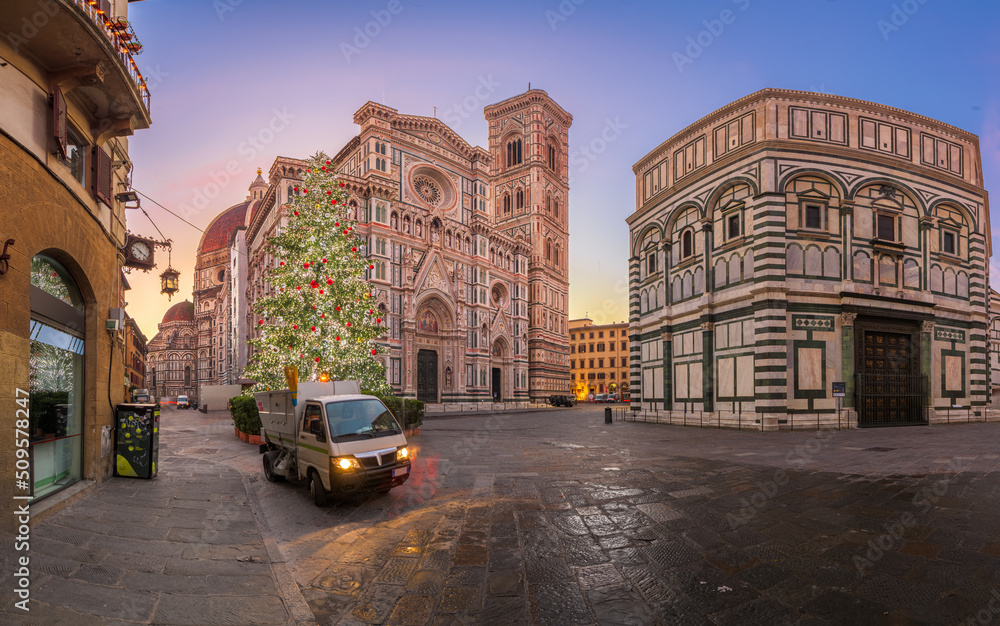 Florence, Tuscany, Italy during Christmas season at the Duomo