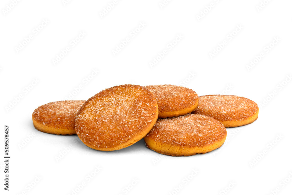 Shortbread orange cookies isolated on white background. Shortbread orange cookies isolated on white background.
