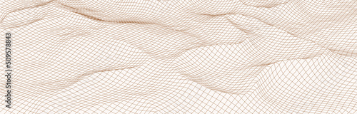 Perspective mesh background. Simple lines on a white background. Vector illustration.