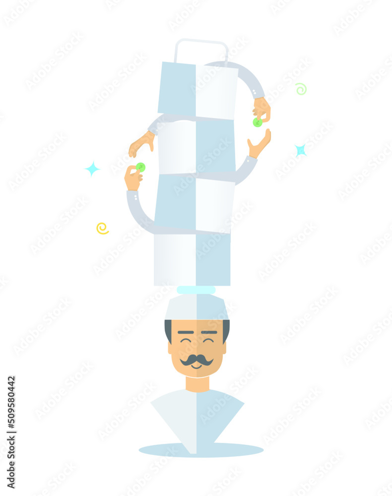Indian Dabbawalla transporting food in tiffins. Concept depicting the exchange of food and money Indian Dabbawalla transporting food in tiffins. Concept depicting the exchange of food and money